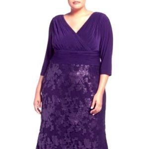 Adrianna Papell Aubergene 16W full length gown